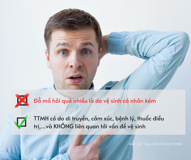 6 hiểu lầm phổ biến về chứng tăng tiết mồ hôi - Ảnh 3.