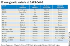 WHO và CDC công bố danh sách các biến thể COVID-19 theo mức độ nguy hiểm: Đã có 5 biến thể "đáng lo ngại"