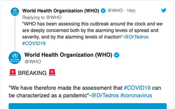WHO tuyên bố COVID-19 là đại dịch, điều này có ý nghĩa gì?